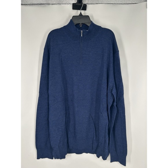 Charles Tyrwhitt Other - Charles Tyrwhitt 100% Merino Wool Knit Quarter 1/4 Zip Sweater Blue 2XL XXL